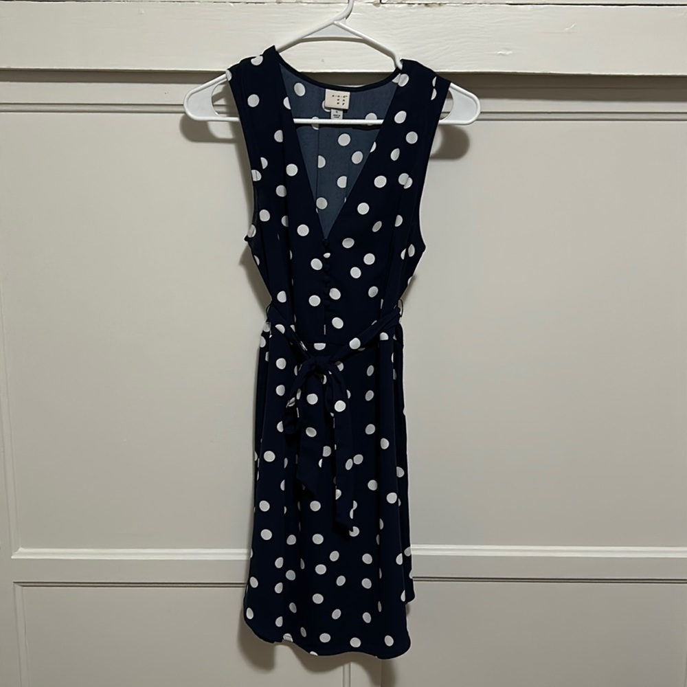 Target a new day Navy blue polka dot dress size smal